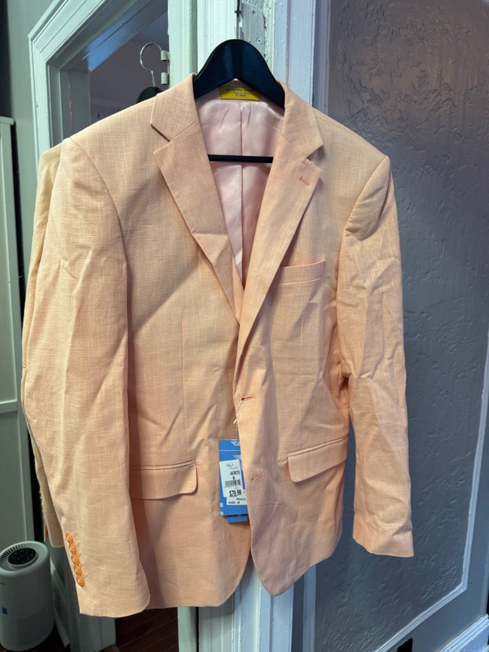 Men's Light Peach Single-Breasted Blazer by